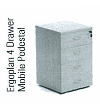 ERGOPLAN LOCKING 4 DRAWER MOBILE PEDESTAL